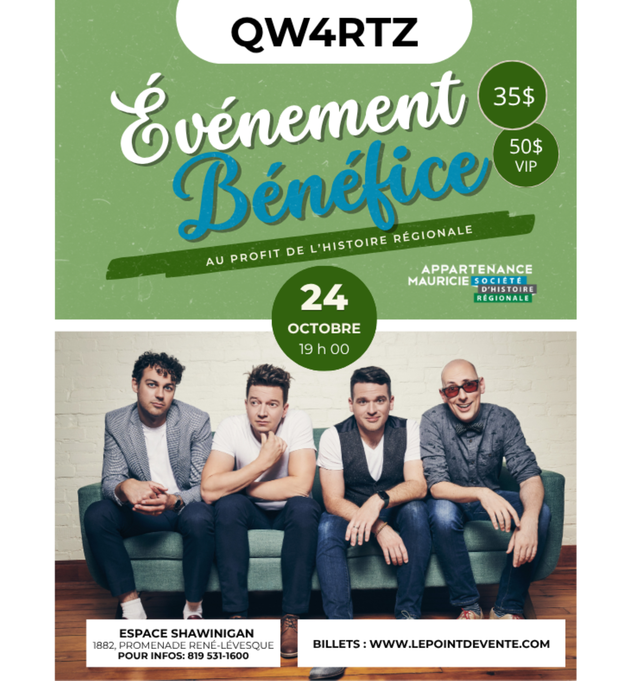 QW4RTZ Événement-Bénéfice pour Appartenance Mauricie