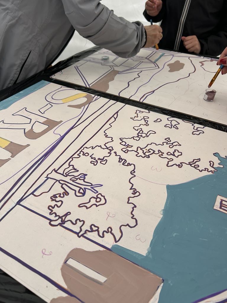 Fresque collaborative au Moulin Michel